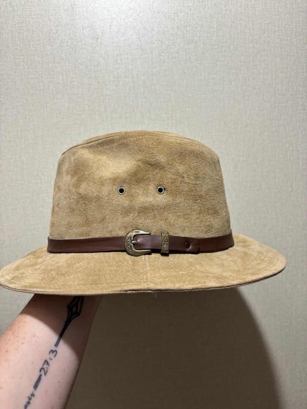 Aureus Genuine Leather Suede Hat Medium Made in USA